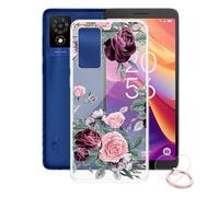 AQGG Cover per TCL 501 T433D (6.00"), con Supporto ad Anello Regolabile a 360° Custodia Trasparente AntiGraffio in Sottile Morbido Silicone Custodia