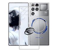 AQGGIIXY Cover per ZTE nubia RedMagic 11 Pro (6.85"), con Supporto ad Anello Regolabile a 360° Custodia Trasparente Antigraffio in Sottile Morbido Silicone Custodia - SH3