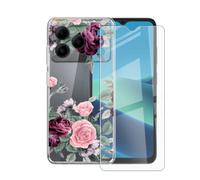 AQGGIIXY Custodia con Proteggi Schermo per Doogee Note 56X Lite - YQ12 | 6.56". Silicone morbido, antiscivolo, antiurto, durezza 9H, antigraffio, ultra sottile, HD chiaro.