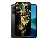 AQGGIIXY Custodia Nera con Stampato per Doogee Note 56X Lite - a30 | 6.56". Silicone morbido, antiscivolo, bordi rialzati, angoli rinforzati, antiurto, presa sicura.