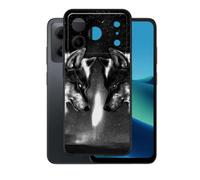 AQGGIIXY Custodia Nera con Stampato per Doogee Note 56X Lite - W16 | 6.56". Silicone morbido, antiscivolo, bordi rialzati, angoli rinforzati, antiurto, presa sicura.