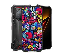 AQGGIIXY Custodia Nera con Stampato per Doogee S300 Plus - XT91