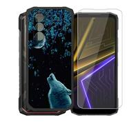 AQGGIIXY Custodia Nera e Vetro per Doogee Blade 20 Plus - W1