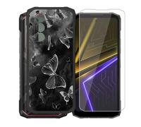 AQGGIIXY Custodia Nera e Vetro per Doogee Blade 20 Plus - W17