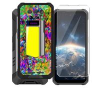 AQGGIIXY Custodia Nera e Vetro per Oukitel WP100 Plus - XT117 | 6.80". Silicone morbido + vetro 9H, bordi rialzati, antigraffio, protezione completa.
