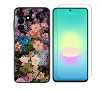 AQGGIIXY Custodia Nera e Vetro per Samsung Galaxy Jump5 - XT10