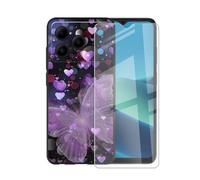 AQGGIIXY Custodia Nera Stampato e Vetro per Doogee Note 56X Lite - XV16