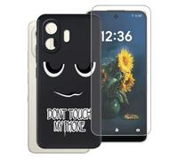 AQGGIIXY Custodia Nera Stampato e Vetro per TCL NXTpaper 70 Pro - DUO6