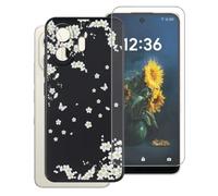 AQGGIIXY Custodia Nera Stampato e Vetro per TCL NXTpaper 70 Pro - WM91