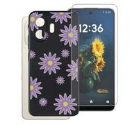 AQGGIIXY Custodia Nera Stampato e Vetro per TCL NXTpaper 70 Pro - XT41