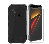 AQGGIIXY Custodia Nero con Confezione 2 Vetri per Doogee S300 Plus