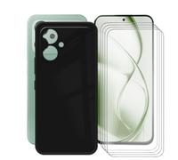 AQGGIIXY Custodia Nero con Confezione 4 Vetri per POCO M8 Power