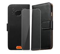 AQGGIIXY Custodia + Pellicola Vetro Temperato per Blackview BV6200 Plus (6.56") Cover,Flip Caso in PU Pelle Case Bumper Portafoglio Case Cover + Glass Film, per Blackview BV6200 Plus - Black