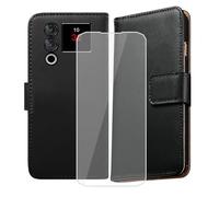 AQGGIIXY Custodia + Pellicola Vetro Temperato per Doogee Blade 10 Power (6.56") Cover,Flip Caso in PU Pelle Case Bumper Portafoglio Case Cover + Glass Film, per Doogee Blade 10 Power - Black