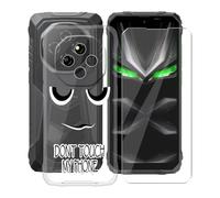 AQGGIIXY Custodia per Blackview Fort 1 (6.56") con 1 X Vetro Temperato Pellicola Protettiva, Ultra Sottile Antiurto AntiGraffio Trasparente Morbida Silicone TPU Cover - eyes