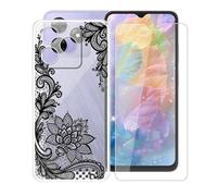 AQGGIIXY Custodia per Blackview Wave 8 (6.56") con 1 X Vetro Temperato Pellicola Protettiva, Ultra Sottile Antiurto AntiGraffio Trasparente Morbida Silicone TPU Cover per Blackview Wave 8 - WM108