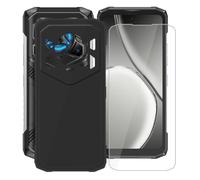 AQGGIIXY Custodia per Doogee Blade20 Play (6.60") con 1 X Vetro Temperato Pellicola Protettiva, Ultra Sottile Antiurto AntiGraffio Nero Morbida Silicone TPU Cover per Doogee Blade20 Play - Black