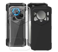 AQGGIIXY Custodia per Doogee Blade20 Play (6.60") Cover, 2 pezzi Transparent + Black Protettivo Sottile Morbido Silicone Custodia Protezioni Skin Bumper - per Doogee Blade20 Play