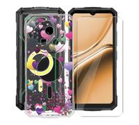 AQGGIIXY Custodia per Doogee Fire 7 Pro (6.60") con 1 X Vetro Temperato Pellicola Protettiva, Ultra Sottile Antiurto AntiGraffio Trasparente Morbida Silicone TPU Cover - Balloon