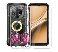 AQGGIIXY Custodia per Doogee Fire 7 Pro Cover, Trasparente Silicone TPU Case, Antiurto Bumper Protezione + Vetro Temperato Pellicola Protettiva (6.60") - Molto amore