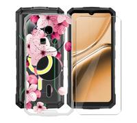 AQGGIIXY Custodia per Doogee Fire 7 Pro Cover, Trasparente Silicone TPU Case, Antiurto Bumper Protezione + Vetro Temperato Pellicola Protettiva (6.60") - Il WM113