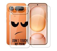 AQGGIIXY Custodia per Honor Magic8 Pro Air Cover, Trasparente Silicone TPU Case, Antiurto Bumper Protezione + Vetro Temperato Pellicola Protettiva (6.31") - Non mi toccare