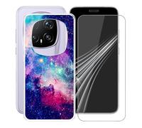 AQGGIIXY Custodia per Honor Magic8 RSR Cover, Trasparente Silicone TPU Case, Antiurto Bumper Protezione + Vetro Temperato Pellicola Protettiva (6.71") - WMA64