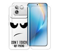 AQGGIIXY Custodia per Honor Win RT Cover, Trasparente Silicone TPU Case, Antiurto Bumper Protezione + Vetro Temperato Pellicola Protettiva (6.83") - Non mi toccare