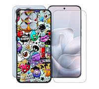 AQGGIIXY Custodia per Motorola Edge 70 Fusion (6.78") Case con 1 X Vetro Temperato Pellicola Protettiva Film,Ultra Sottile Antiurto Nero Morbida Silicone TPU Protezioni Cover - XS40