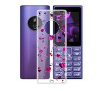 AQGGIIXY Custodia per Nokia 110 4G 2024 (2.0") Cover, Transparente Protettivo Sottile Morbido Silicone Custodia Protezioni Skin Bumper - Love-A