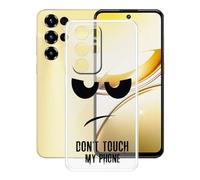 AQGGIIXY Custodia per Oukitel C68 (7.20") Cover, Transparente Protettivo Sottile Morbido Silicone Custodia Protezioni Bumper Antigraffi Case Skin- Non mi toccare