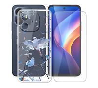 AQGGIIXY Custodia per TCL K70 Power 4G Cover, Trasparente Silicone TPU Case, Antiurto Bumper Protezione + Vetro Temperato Pellicola Protettiva (6.80") - Libero.