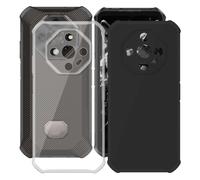 AQGGIIXY Custodia per Ulefone Armor X16 Pro (6.56") Cover, 2 pezzi Transparent + Black Protettivo Sottile Morbido Silicone Custodia Protezioni Skin Bumper - per Ulefone Armor X16 Pro