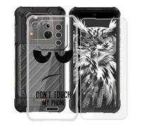 AQGGIIXY Custodia per Ulefone RugOne Xever 7 Cover, Trasparente Silicone TPU Case, Antiurto Bumper Protezione + Vetro Temperato Pellicola Protettiva (6.67") - Non mi toccare