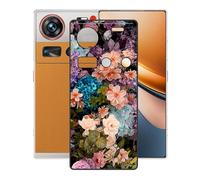 AQGGIIXY Custodia per ZTE Nubia Z70S Ultra (6.85") Cover, Black Protettivo Sottile Morbido Silicone Custodia Protezioni Bumper Antigraffi Case Skin per ZTE Nubia Z70S Ultra - Fiori
