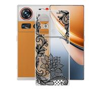 AQGGIIXY Custodia per ZTE Nubia Z70S Ultra (6.85") Cover, Transparente Protettivo Sottile Morbido Silicone Custodia Protezioni Bumper Antigraffi Case Skin - Fiori WM108