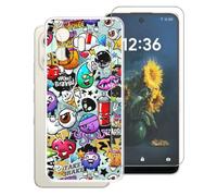 AQGGIIXY Custodia Stampato e Vetro per TCL NXTpaper 70 Pro - XS40