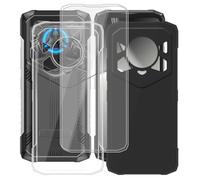 AQGGIIXY Custodia + Vetro Temperato per Doogee Blade20 Play (6.60") Cover Case Transparent + Black TPU Morbido Silicone Bumper 2 + 2 pezzi Protezioni per lo Schermo