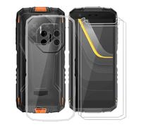 AQGGIIXY Custodia + Vetro Temperato per Doogee Fire 3 Ultra (5.50") Cover Case Transparent TPU Morbido Silicone Bumper + 2 pezzi Protezioni per lo Schermo - Clear