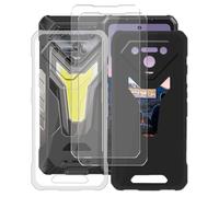 AQGGIIXY Custodia + Vetro Temperato per Ulefone Armor 34 Pro (6.95") Cover Case Transparent + Black TPU Morbido Silicone Bumper 2 + 2 pezzi Protezioni per lo Schermo