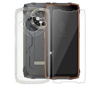AQGGIIXY Pellicola in vetro temperato + cover per Blackview BV9300 Pro (6,7 pollici), durezza 9H pellicola proteggi schermo e custodia morbida in silicone bumper trasparente custodia protettiva TPU -