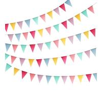 AQhui 5 pezzi Catena di bandierine resistente alle intemperie per esterni, catena di bandierine in tessuto colorato per feste di compleanno, matrimoni, decorazioni per l'iscrizione a scuola