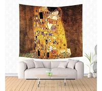 AQHYCJT Gustav Klimt Pittura Arazzo Hippie Decorativo Per La Casa Appeso A Parete Arazzi Spiaggia Yoga Stuoia Copriletto Tovaglia Personalizza (L) 200 × (A) 150 cm B