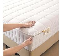 AQIGR Coprimaterasso Matrimoniale Trapuntato di Tessuto 140x200 180x200, Morbido Copri Materasso Matrimoniale Singolo con Cerniera Traspirante, Lavabile(White,160x200+25cm)