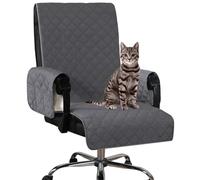 AQIGR Coprisedia da Ufficio Trapuntato Fodera Sedia per Computer Ufficio Sedia della Antimacchia Universale Computer Chair Proteggere Copertura (Color : Grey (With handrail))
