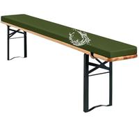 AQIGR Cuscini Imbottiti per Panchine da Birra 220x25 120x40 150x30 180x30 Imbottitura in Spugna Sfoderabile Copri Panca Giardino per Sagra Birreria Feste Catering(Verde Scuro,180x25x3cm)