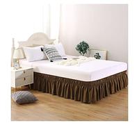 AQIGR Gonne da Letto Elasticizzata Balze Mantovana Giroletto Matrimoniali/Una Piazza e Mezzo/Singolo Tre Lati Tessuto Around Bed Wrap con Cinture Regolabili Facile da Pulire