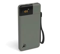 Aqiila Power Bank 10000 mAh, 20 W, display LCD, 2 USB-C, 1 USB A, caricatore portatile, ricarica pass-through, leggero e compatto, superficie soft touch, Powerbird verde muschio in confezione senza