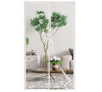 AQKaki Zanzariera Magnetica in Vetroresina, 110x280cm Apertura Centrale Tenda Zanzariera per Porte Rete Rinforzata Durevole Autoadesiva Zanzariere Magnetiche per Porte Finestre per Cortile Camera