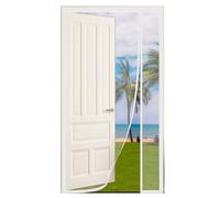 AQKaki Zanzariera Magnetica per Porte in Vetroresina, 75x140cm Apertura Laterale Tenda Zanzariera Porte Rete Rinforzata Durevole Autoadesiva Zanzariere Magnetiche per Finestre Cortile Camera